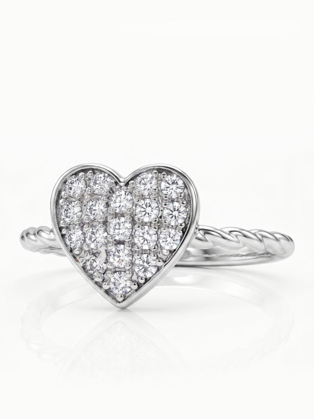 Gemstone Heart Ring with braided band, Charmed Aroma